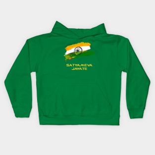 Satyameva Jayate Indian Flag Kids Hoodie